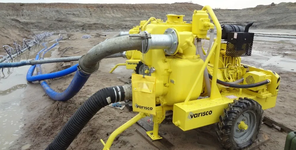 Откачка воды дизельной установкой